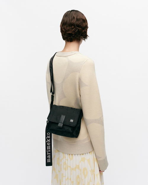 Marimekko Mini Messenger Unikko Shoulder Bag Black / Black
