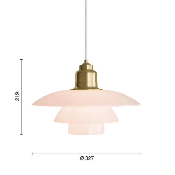PH 3½-3 Pale Rose Brass Pendant
