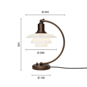 PH 2/2 Luna Aged Brass Opal Table Lamp
