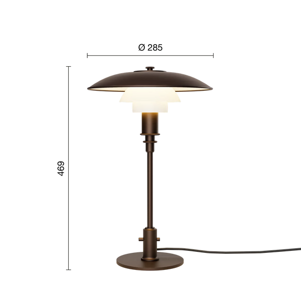 PH 3/2 Aged Brass Opal Table Lamp