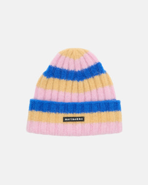 Marimekko Järjestys Kioski Beanie Beige / Blue / Light Pink