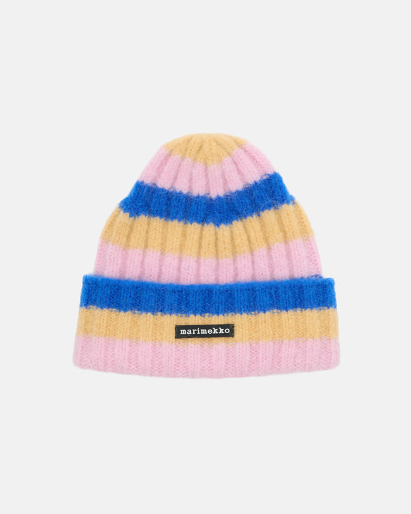 Marimekko Järjestys Kioski Beanie Beige / Blue / Light Pink