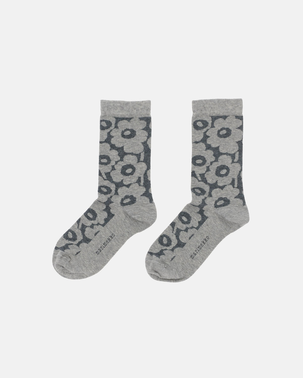 Marimekko Linjaus Unikko Melange Socks Grey / Light Grey