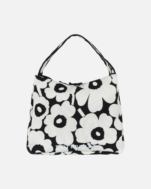 Marimekko Knitted Bag Large Unikko Shoulder Bag Black / Off-White