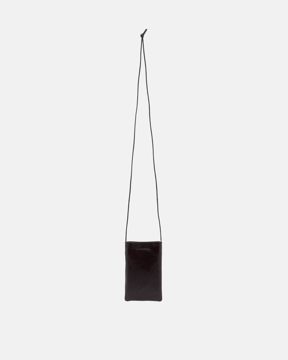 Marimekko Phone Pocket Patent Shoulder Bag Dark Wine Red
