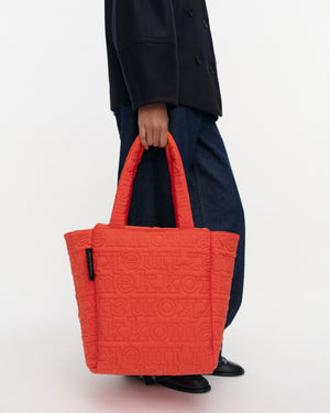Marimekko Joy Tote M Logo Shoulder Bag Red
