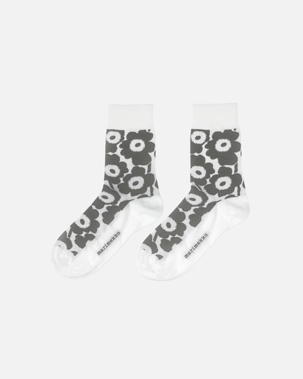Marimekko Kirmailla Unikko Socks Grey / White