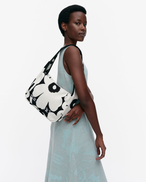 Marimekko Knitted Shoulder Bag Unikko Black / Off-White