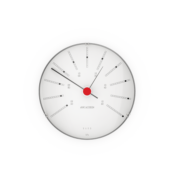 Bankers Barometer Ø12 cm white/black/red