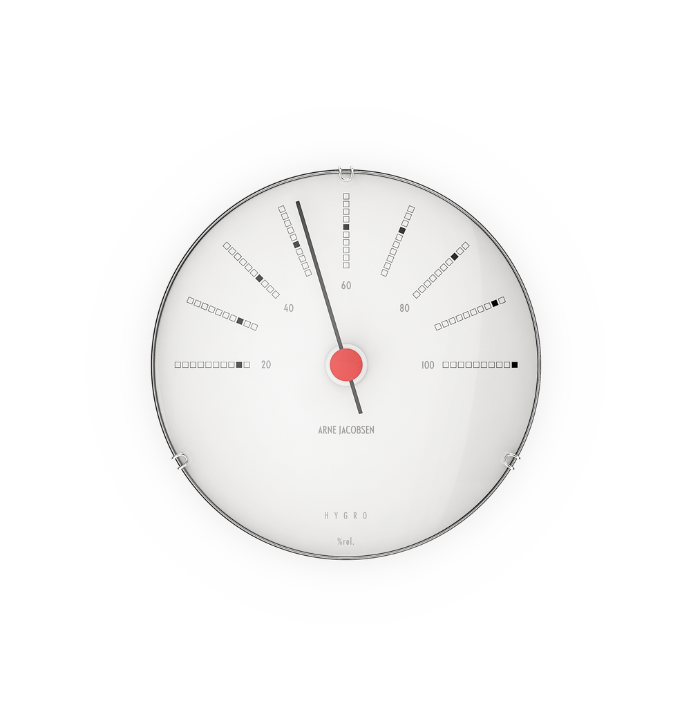Bankers Hygrometer Ø12 cm white/black/red