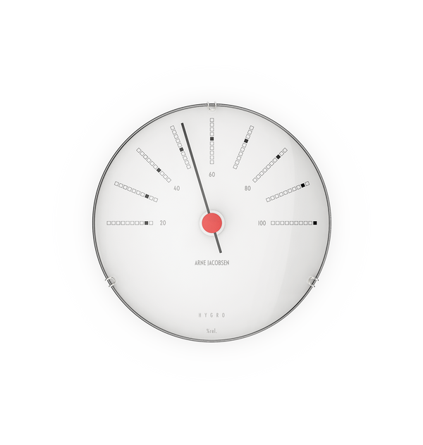 Bankers Hygrometer Ø12 cm white/black/red