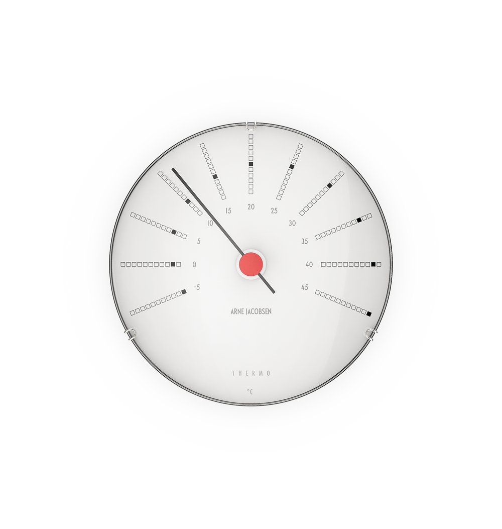 Bankers Thermometer Ø12 cm white/black/red