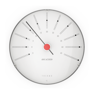 Bankers Thermometer Ø12 cm white/black/red