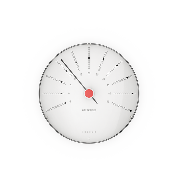 Bankers Thermometer Ø12 cm white/black/red