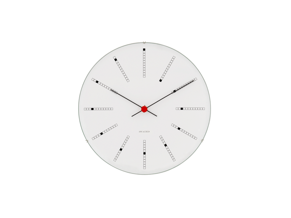 Bankers Wall clock Ø16 cm white/black/red
