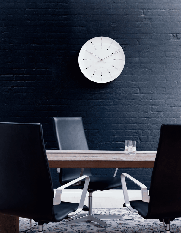 Bankers Wall clock Ø48 cm white/black/red
