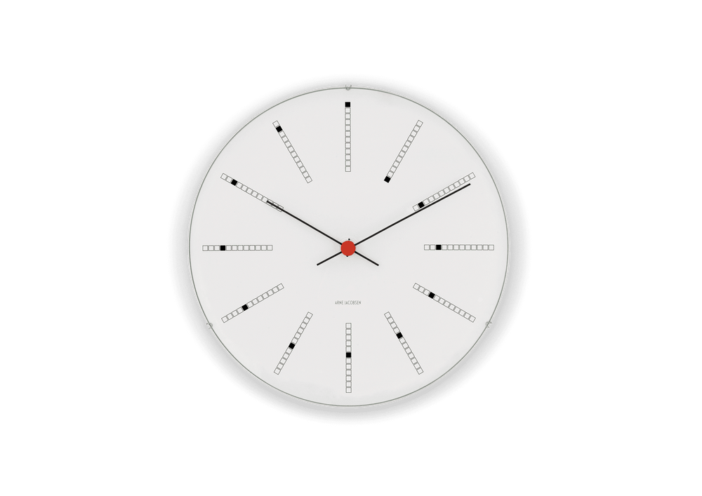 Bankers Wall clock Ø48 cm white/black/red