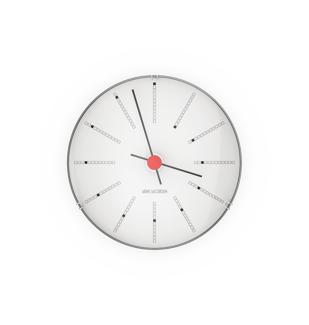 Bankers Wall clock Ø12 cm white/black/red
