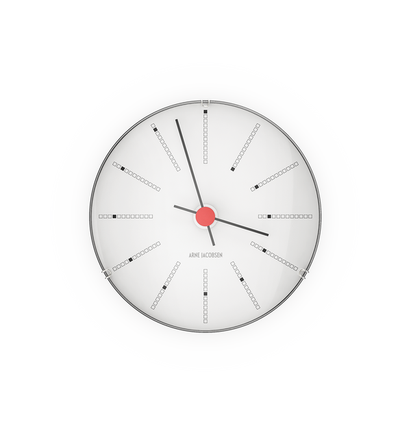 Bankers Wall clock Ø12 cm white/black/red
