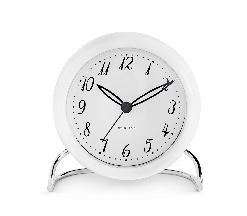 LK Table clock Ø11 cm white