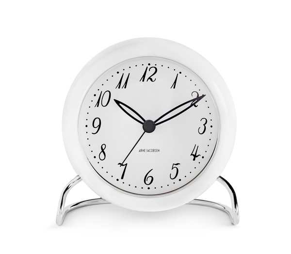 LK Table clock Ø11 cm white