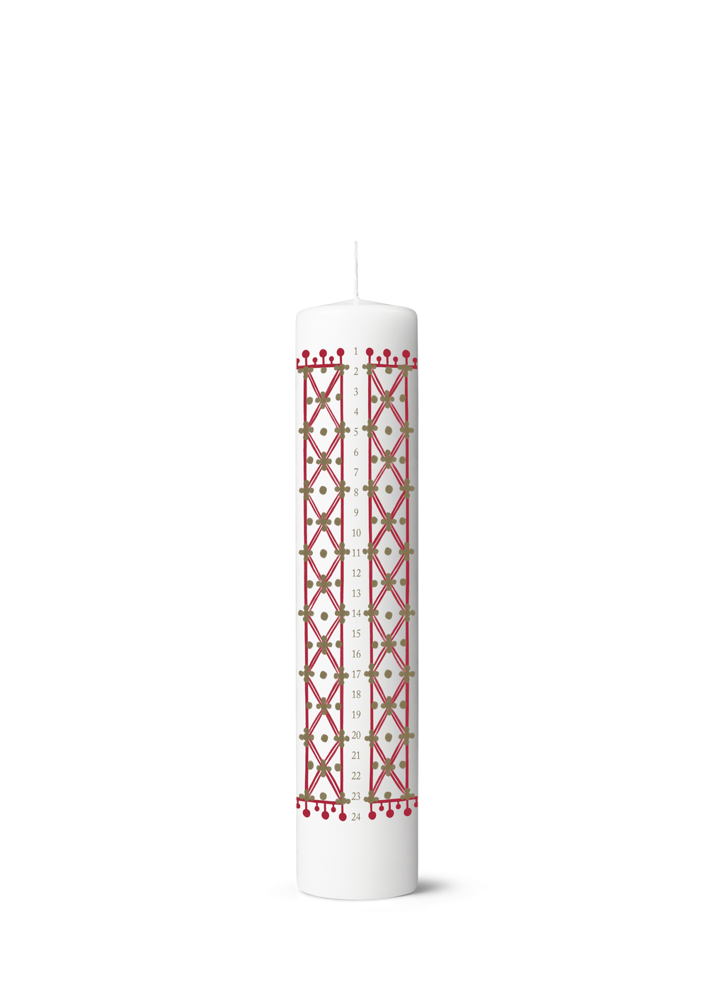 Eva Advent Candle 2025 Ø5 cm white w. deco