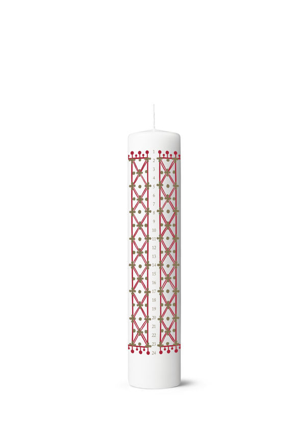Eva Advent Candle 2025 Ø5 cm white w. deco