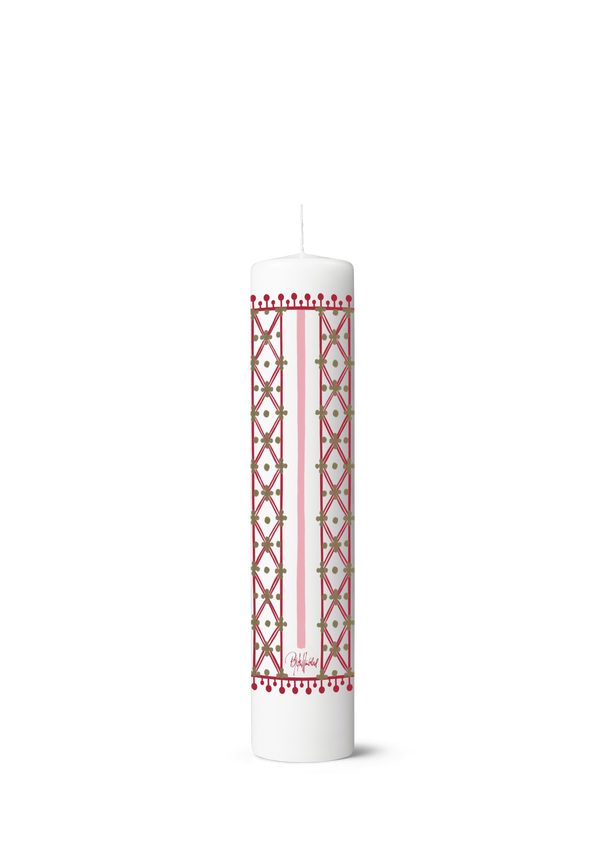 Eva Advent Candle 2025 Ø5 cm white w. deco
