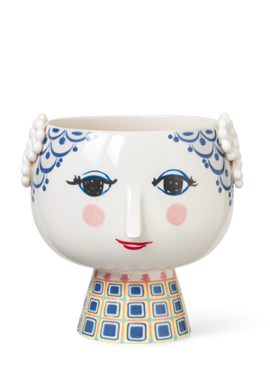 Eva Flowerpot on base Ø21 cm blue