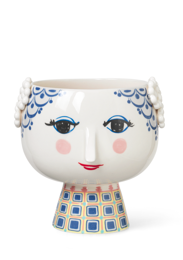 Eva Flowerpot on base Ø21 cm blue