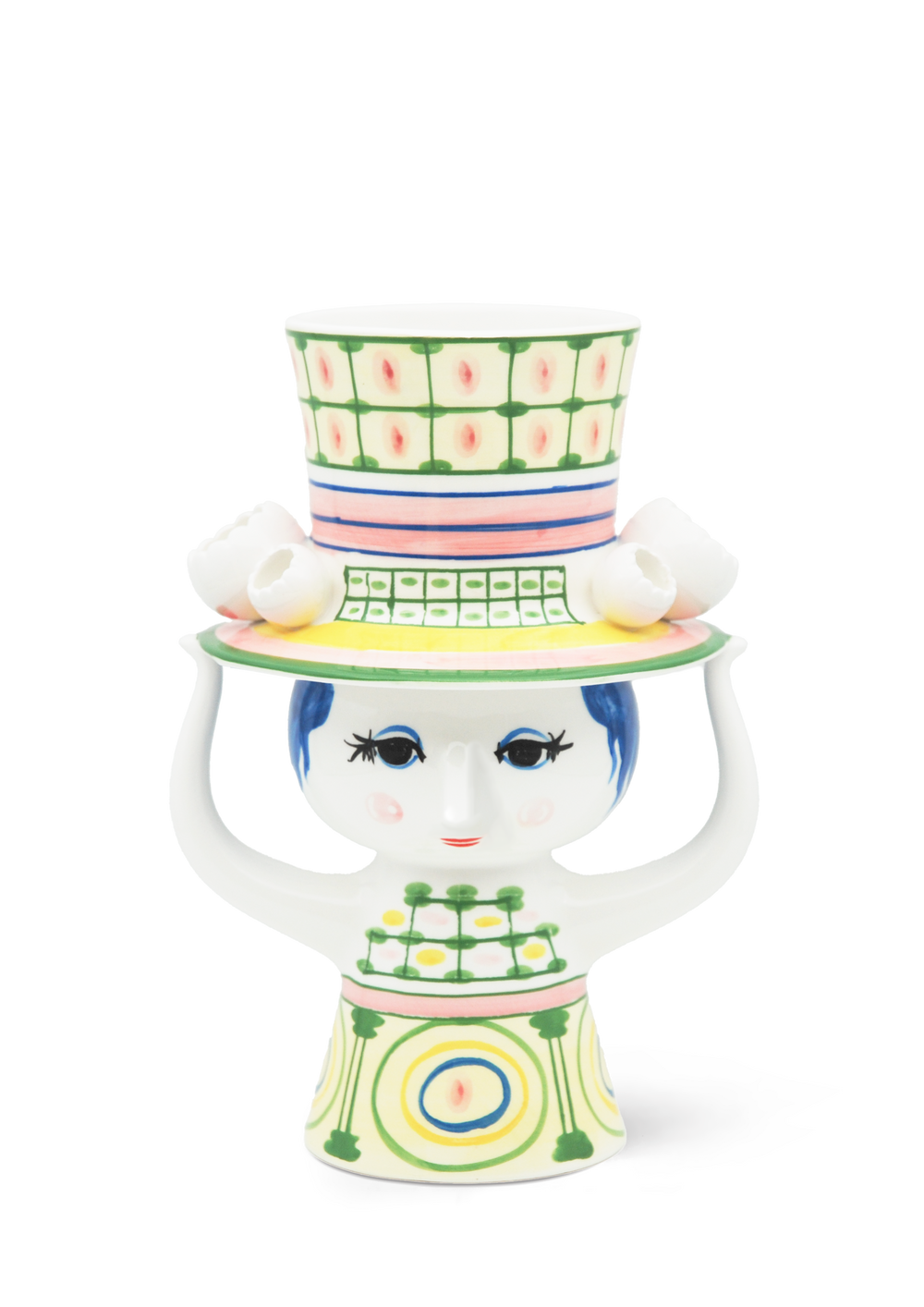 Lady with hat Vase H24.5 cm green