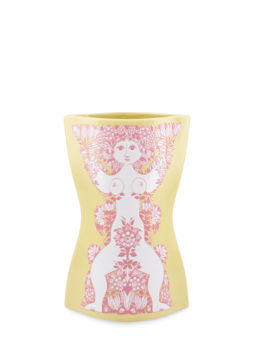 Nina Vase H22 cm yellow/pink