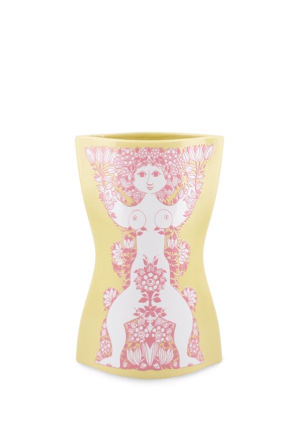 Nina Vase H22 cm yellow/pink