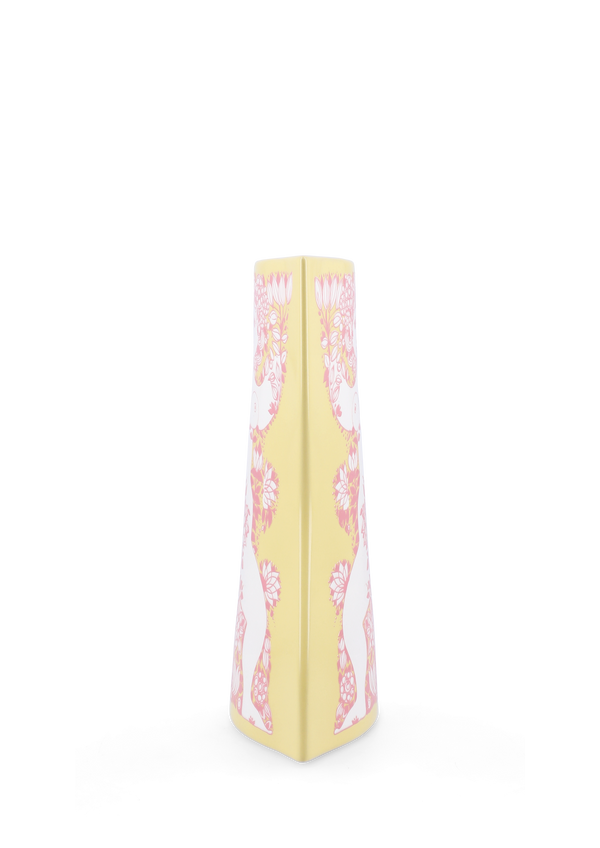 Nina Vase H22 cm yellow/pink