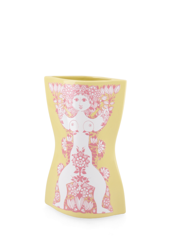 Nina Vase H22 cm yellow/pink