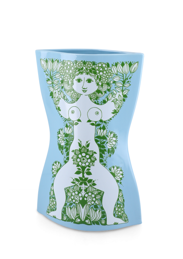 Nina Vase H28.5 cm light blue/green