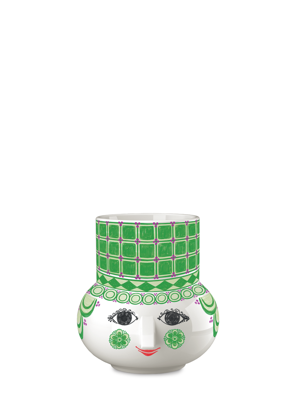 Olga Block candle holder H12 green