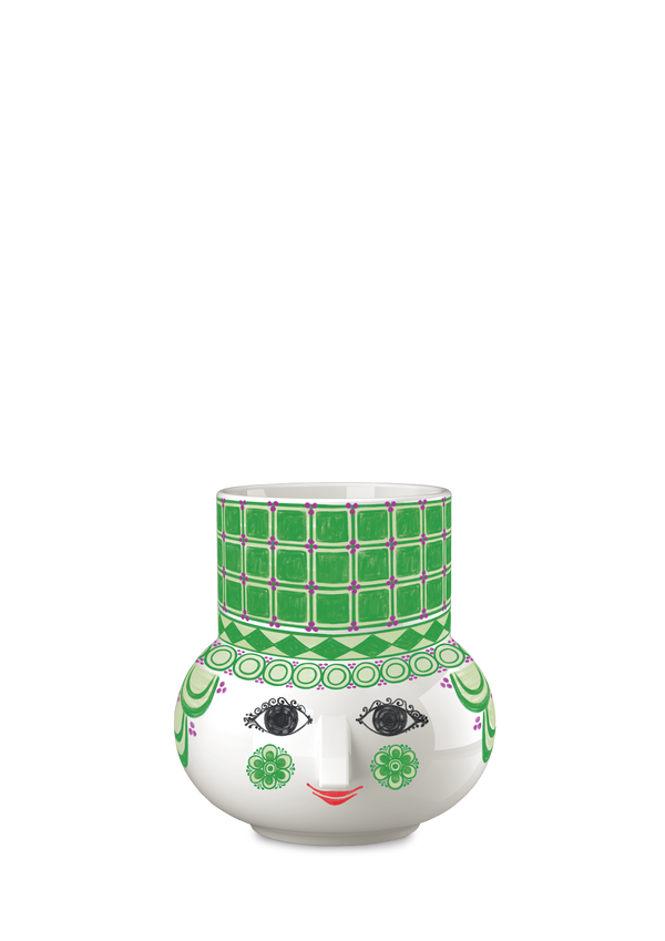 Olga Block candle holder H12 green