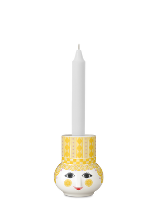 Olga Candle holder H9 cm yellow