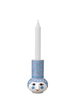 Olga Candle holder H14 cm light blue