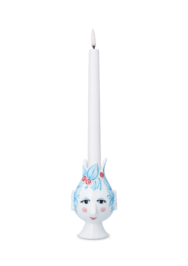 Titania Candle holder H11.5 cm light blue