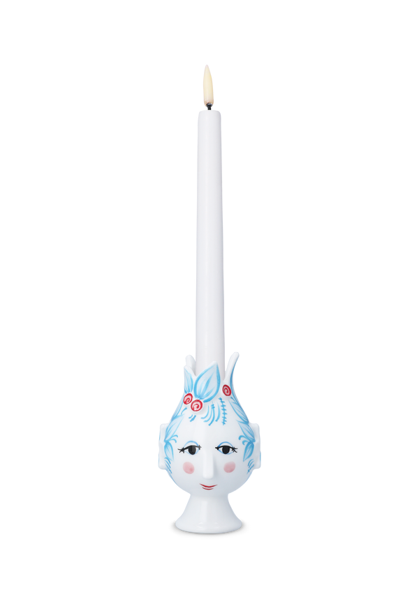 Titania Candle holder H11.5 cm light blue