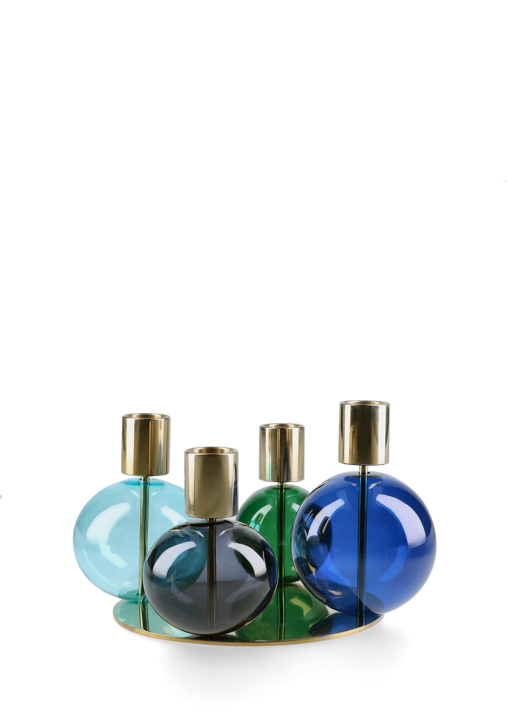 Bubble 4-armed candle holder Ø17.5 cm blue/green