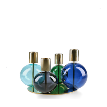 Bubble 4-armed candle holder Ø17.5 cm blue/green