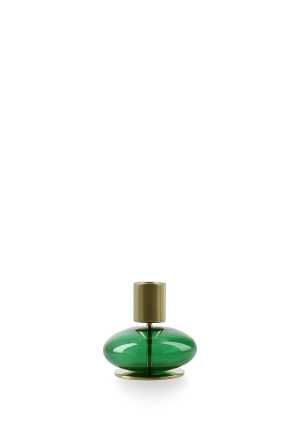 Bubble Candle holder H8 cm green