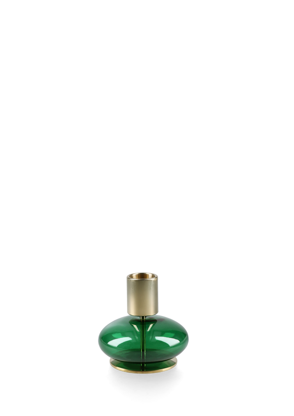 Bubble Candle holder H8 cm green