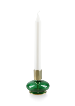 Bubble Candle holder H8 cm green