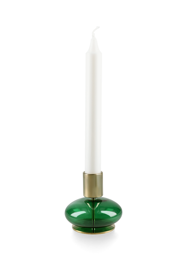 Bubble Candle holder H8 cm green