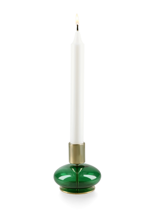 Bubble Candle holder H8 cm green