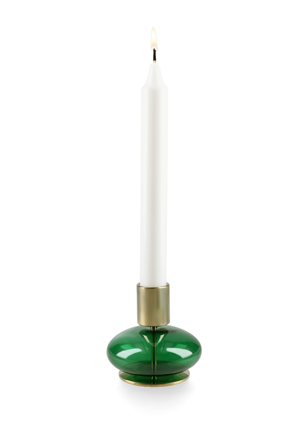 Bubble Candle holder H8 cm green